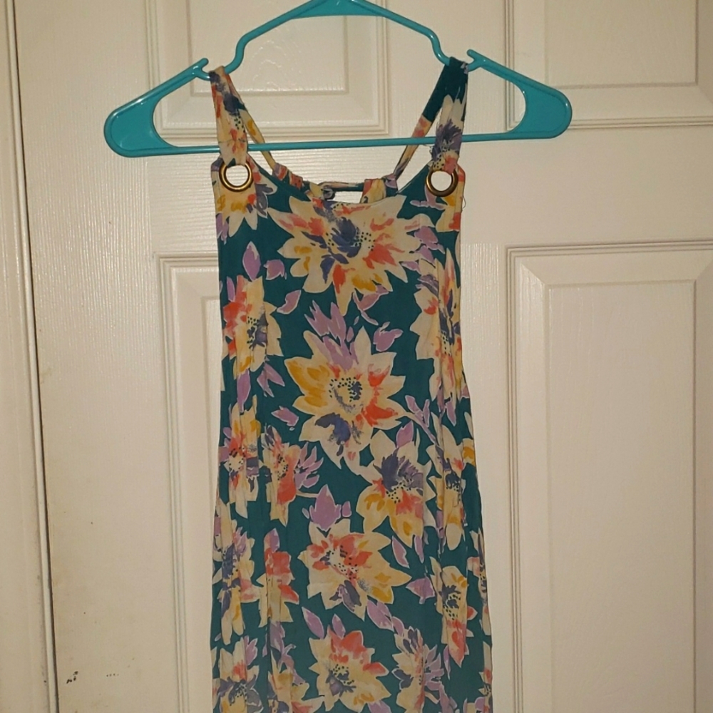 Ava + Viv High Low Blue Floral Sundress